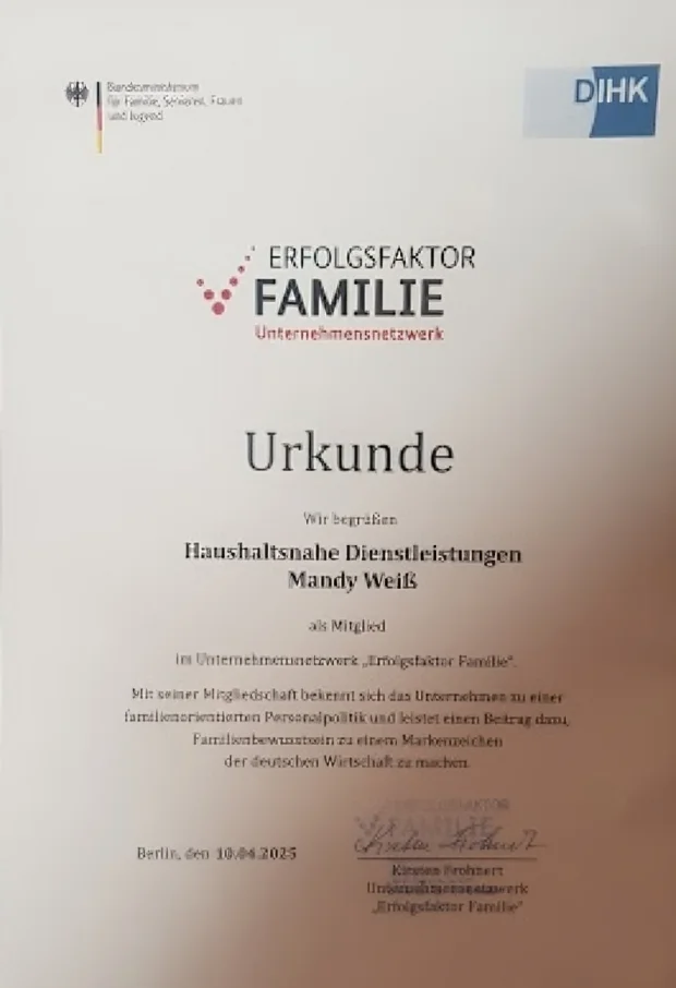 Haushaltsnahe Dienstleistungen - Versicherungsanbieter - Benutzerzertifikate